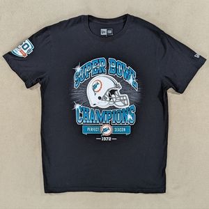 Vintage Miami Dolphins Shirt Men's Large New Era Super Bowl Champions 1972